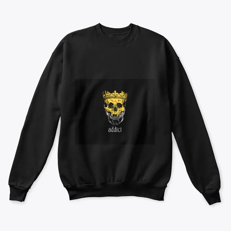 addict gold skull 